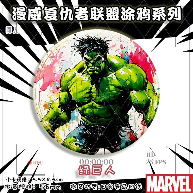 Marvel Animation Avengers Graffiti Series Fan Periferiche Distintivo Flash Card Hulk Black Widow Badge Accessori Regalo All'ingrosso