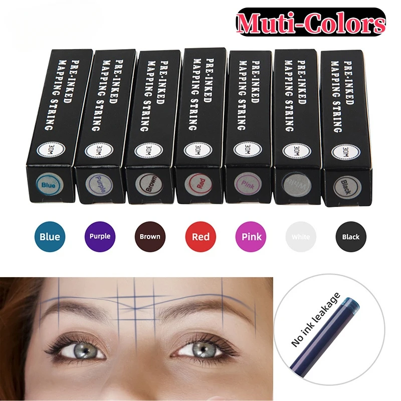 30M Microblading Mapping String Augenbrauen Voreingefärbter Faden Mapping Brauen Marker Linie Weiß Permanent Make-Up Tattoo Färben Werkzeug
