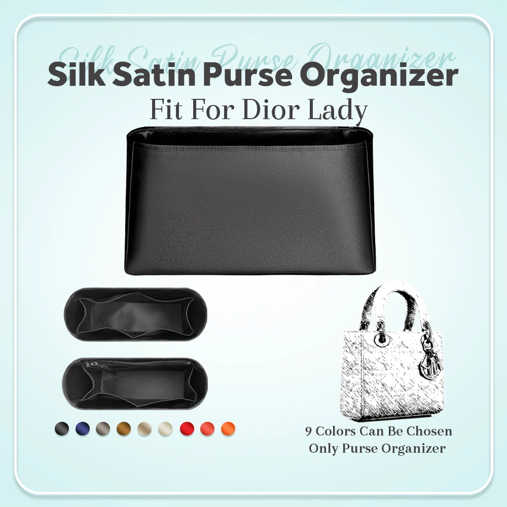 

Silk Satin Purse Organizer Insert, Mini Inner Storage Bag Organizer Fit for Dior Lady Handbag Small Inside storage Bag Insert