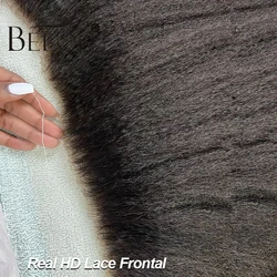 BEEOS Kinky Straight Invisible 13x6 HD Lace Frontal Closure Only Melt Skins Pre plucked 5x5 6x6 HD Lace Closure Only Human Hair