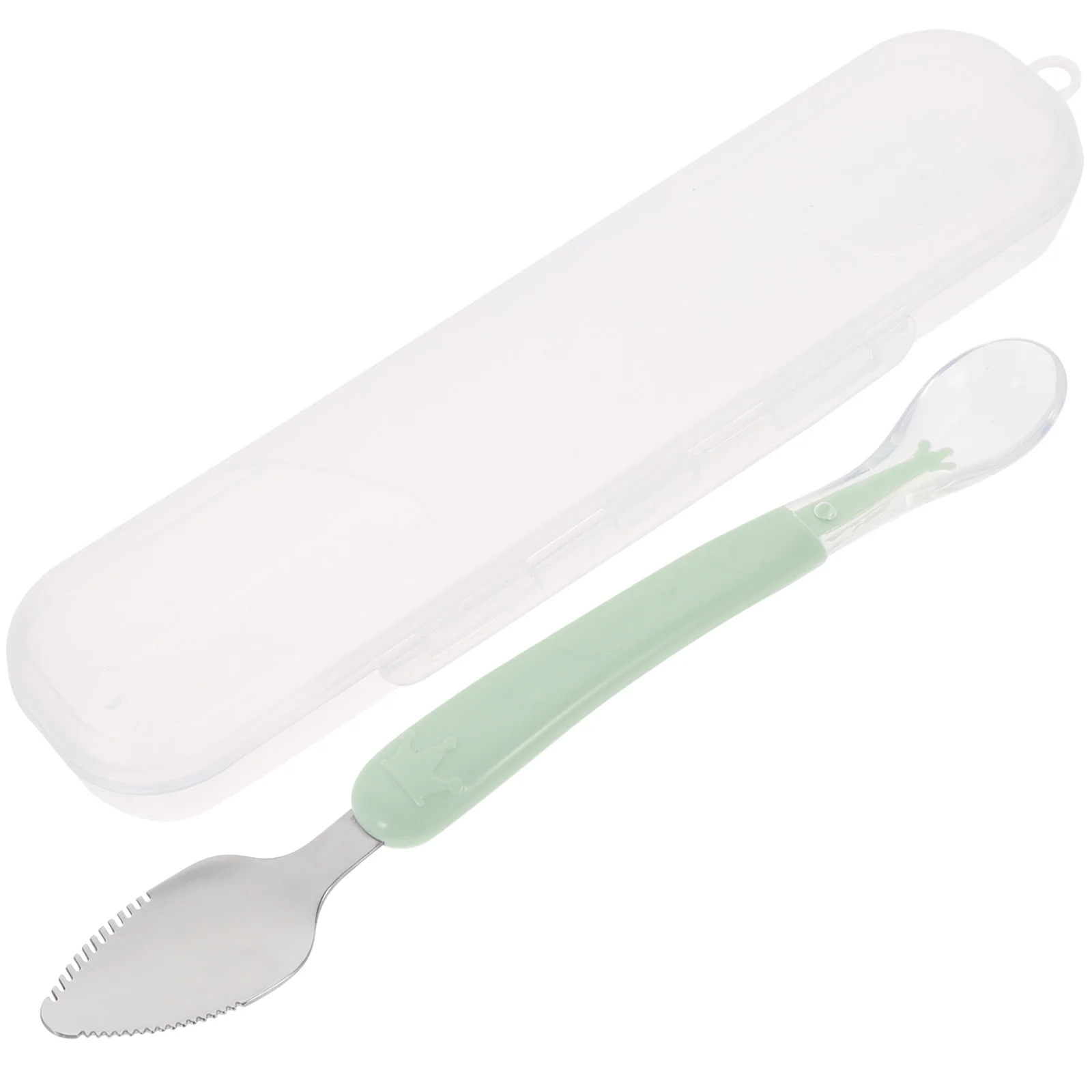 

Baby Food Scraping Serrated Edge Citrus Fruit Mud Spoon Silica Gel Safe Healthy Storage Durable Practical Infant