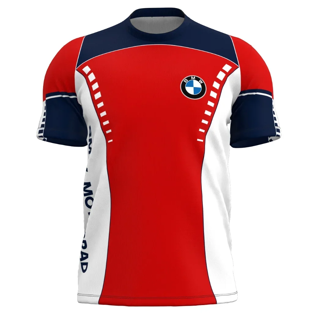 

2025 Bmw New Red Short Sleeved T-Shirt Summer Men Women Summer Casual And Comfortable Loose Top Y2K Street Fashion Luxury Shirt