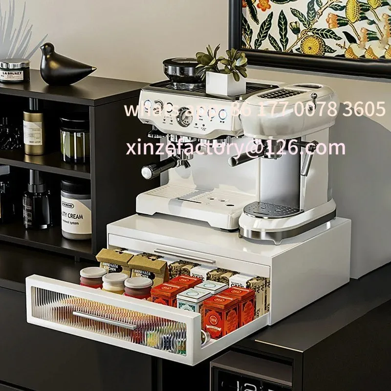 

Customizable Coffee Machine Storage Rack Microwave Storage Metal Rack with Drawer 2/3 Layer Kitchen Organization Rack Shelf