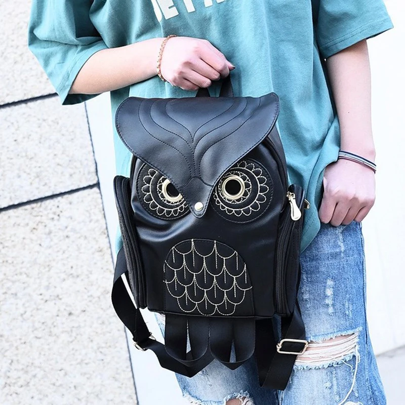 PU Embossed Owl Backpack, Fashionable And Cute Cartoon Animal Backpack, Travel Trendy Women\'s Bag