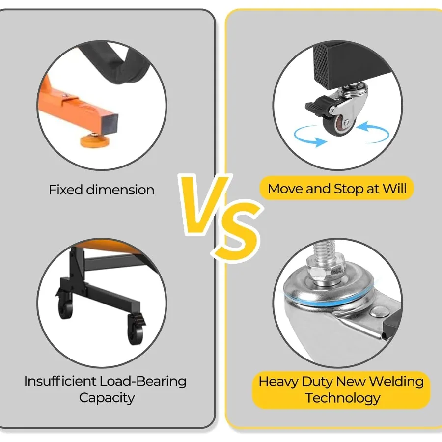 رف تخزين كاياك قابل للتعديل قائم بذاته على الجانبين، حامل كاياك متين مع عجلات قابلة للقفل للغار الداخلي والخارجي #6