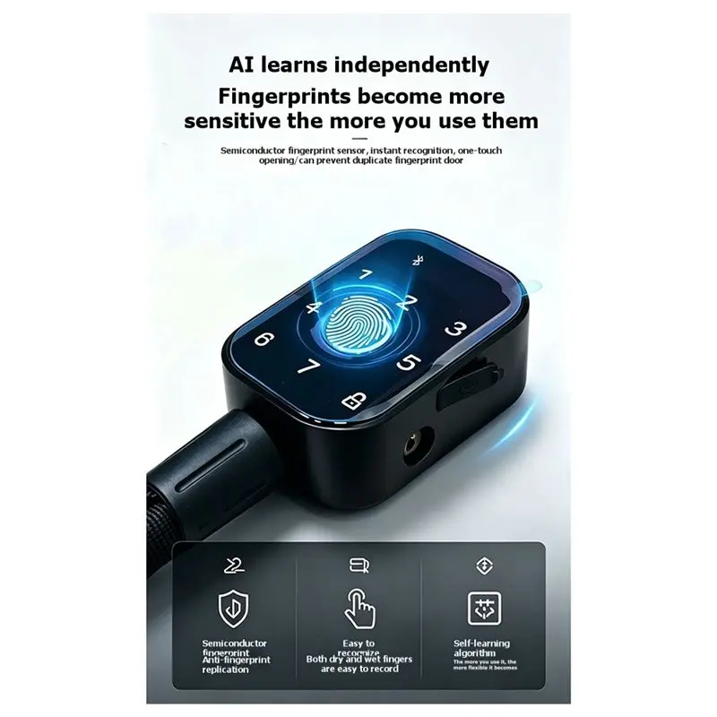 ABKS-For Electric Bicycle And Scooter Accessory:Intelligent Fingerprint And Password Lock Bluetooth-Theft-Proof