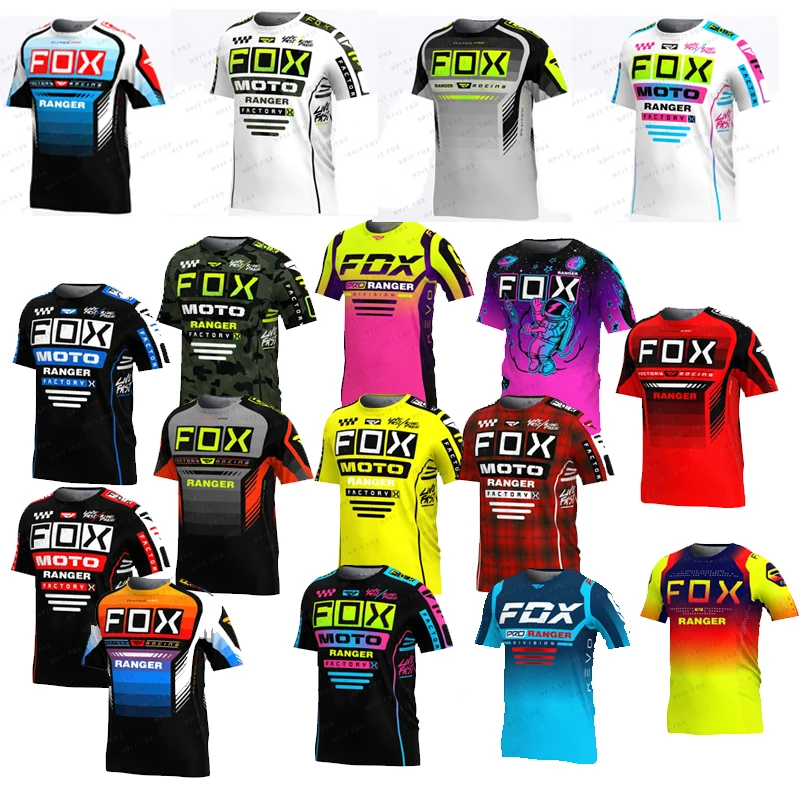 

Men's Decline T-shirt, Mountain Biking sportswear, MTB，SUV，DH，Motorcycle off-road, racing, beer jersey cyclingRanger Fox -2024