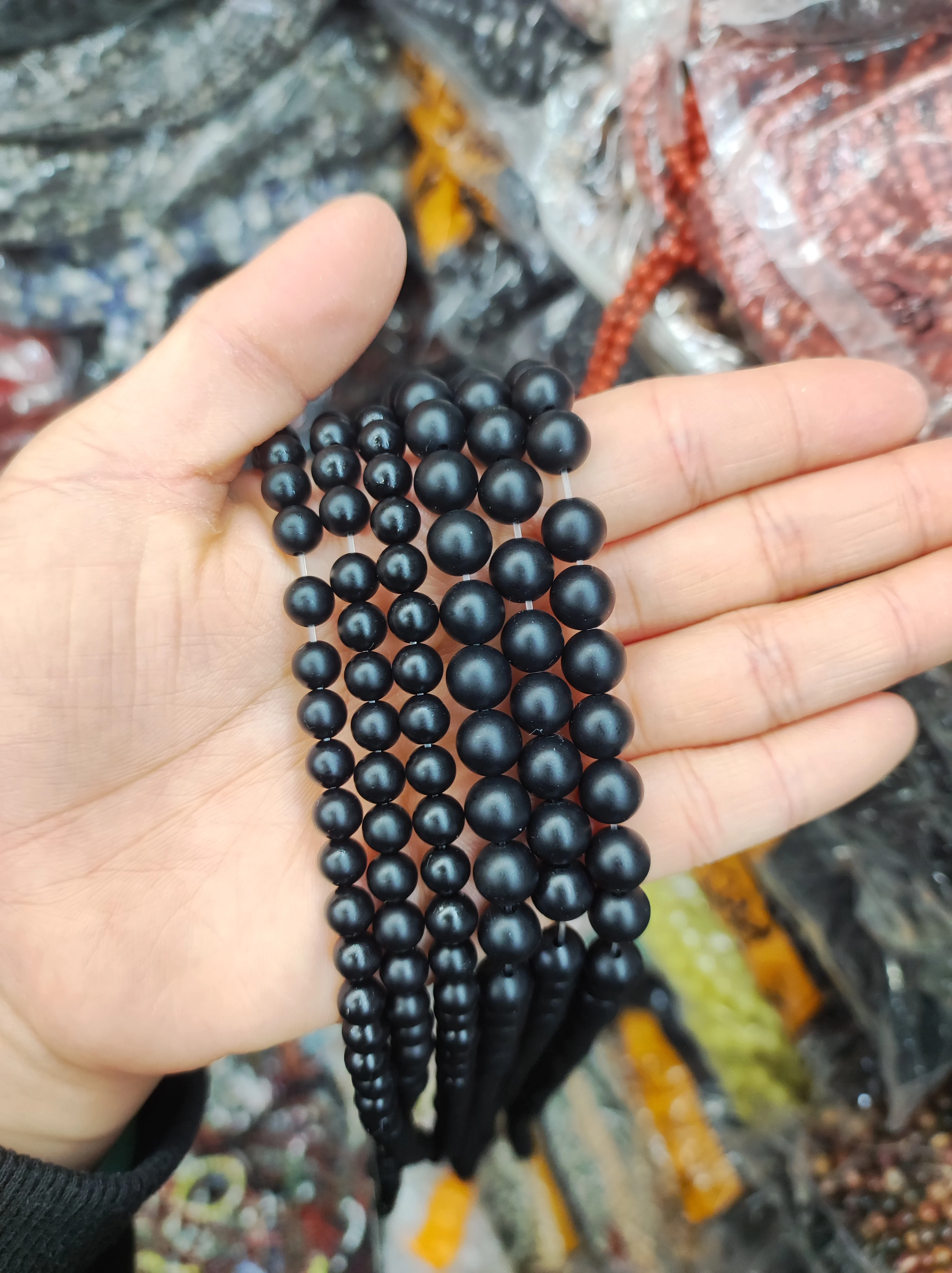 New Natural Stone Black Matte Onyx Agates Round Beads Frost Dull Polish Agat Beads for Jewelry Making 15.5 inches 4 6 8 10 mm