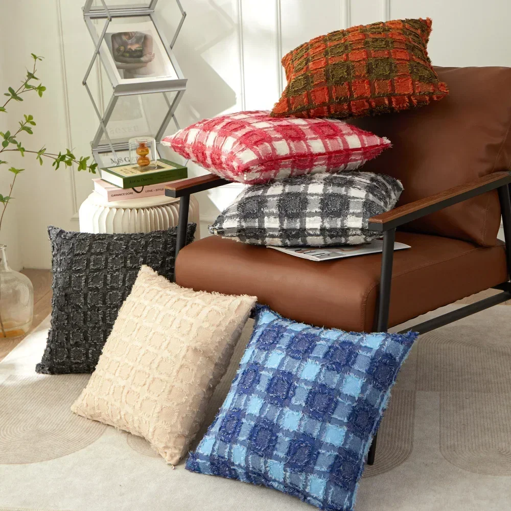 Modern Lattice Throw Pillow Covers Couch Throws Square Soft Cozy Pillowcases for Bed Sofa Cushion Living Room Home Decorative