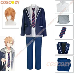 Game Shinonome Akito Cosplay Costume Wig Adult Unisex School Uniform Full Set Suit Halloween Comic-Con Outfit Customized