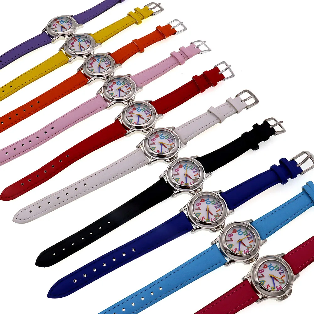10Pcs Cute Cartoon Digital Quartz Wristwatches for Boys And Girls Kids Party Gift