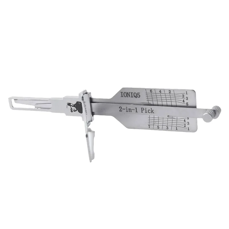 Lishi 2 in 1 IONIQ5 Lock Pick Decoder Ignition Car Door Opener for Hyundai Loniq after 2021 Tucson after 2020 Vertical milling