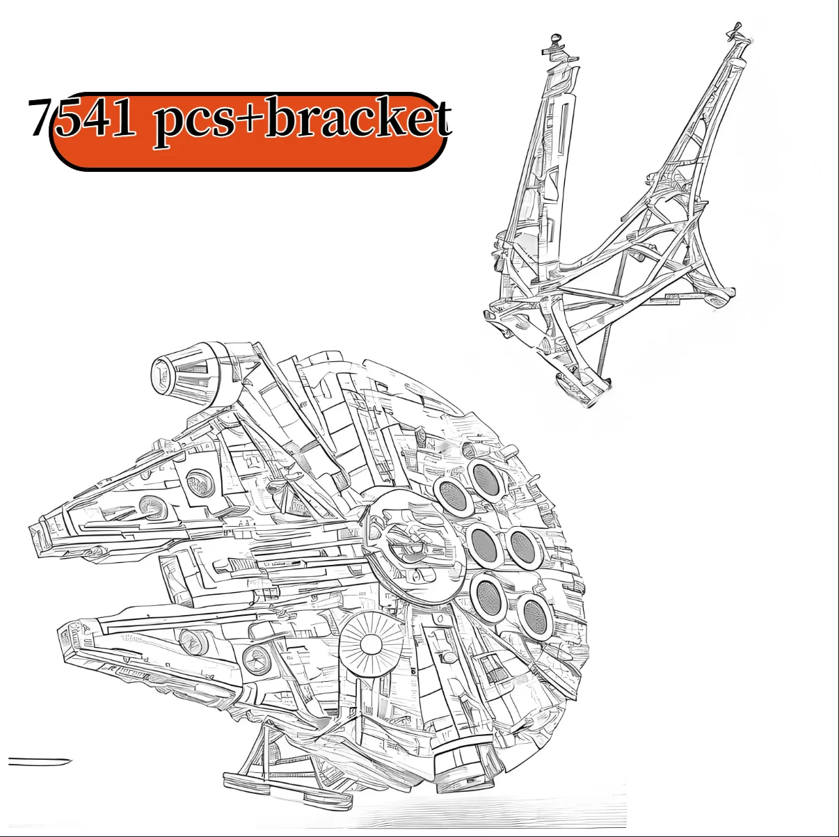 2025 Millennium Falcon Bausteine Modell Raum Film Ziegel Spielzeug für Jungen Kinder Kinder
