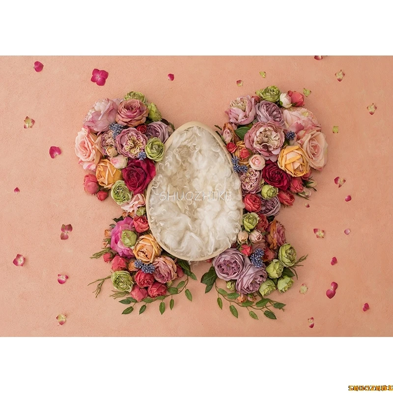 Фон для фотосъемки с цветочным рисунком для новорожденных, корзина на день рождения, звезды, теплое птичье гнездо, фон для фотостудии, реквизит BN-07