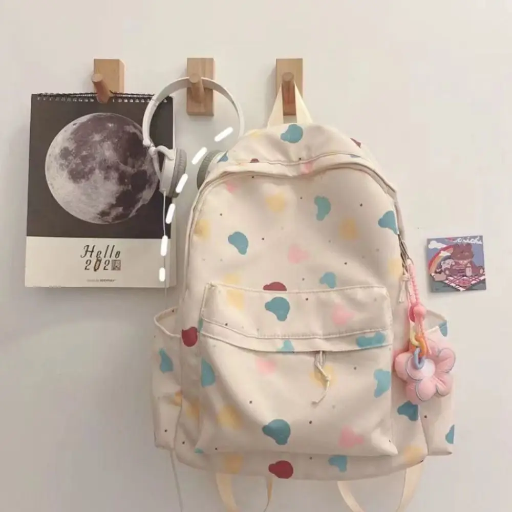 Large Capacity Shoulder Bag Casual Cartoon Print Lightweight Rucksack Wear-resistant Student Schoolbag