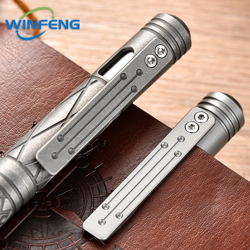 قلم حبر جاف للدفاع عن النفس تكتيكي من التيتانيوم ، قلم توقيع تجاري ، قاطع زجاج للطوارئ ، لوازم البقاء على قيد الحياة ، جودة عالية