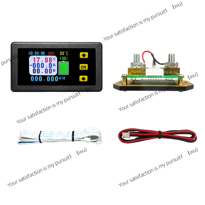 VA7510/1.8 inch color screen voltage ammeter temperature\ coulomb\ capacity power meter battery management with communication