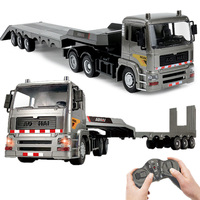 RC Flat Truck Model 9Channels Alloy 1:20 2.4G Remote Control Car Simulation Engineer Vehicle Trailer Boy Kid Toy Gift