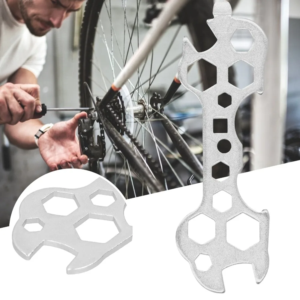 

2PCS Durable 45# Steel Bicycle Wrench 5-17mm MultiFunctional Hexagonal Wrench Porous Foot Wrench Cycling Accessory