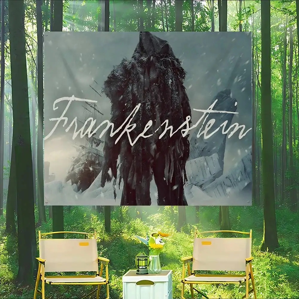 Gothic Literature Frankenstein 2026 Movie Banner INS Style Outdoor Party Decoration Atmosphere Flag
