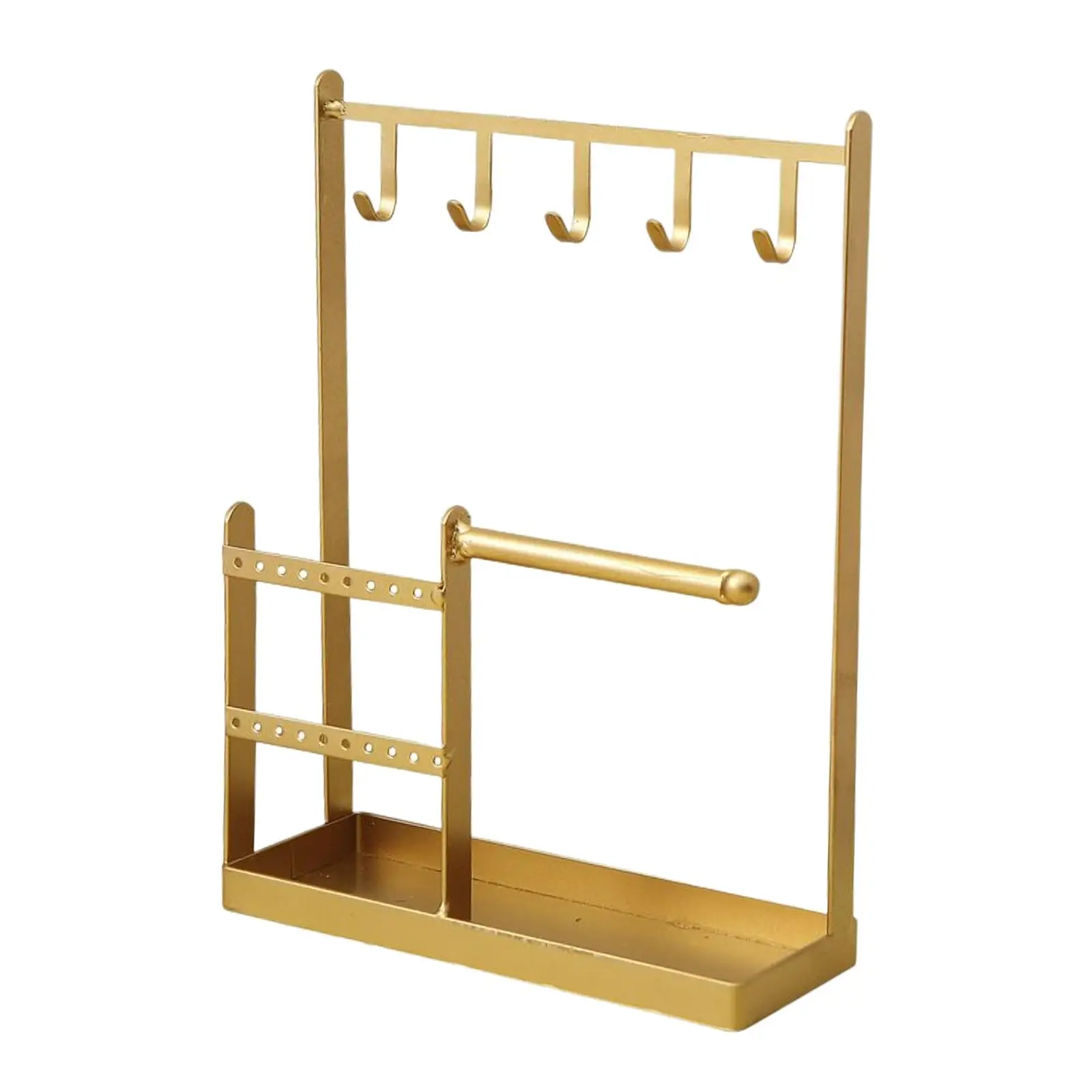 Tabletop Metal Earring Holder, Tray Hanging Tree Earring Display Rings Bracelet Ear Stud Watches Home Use