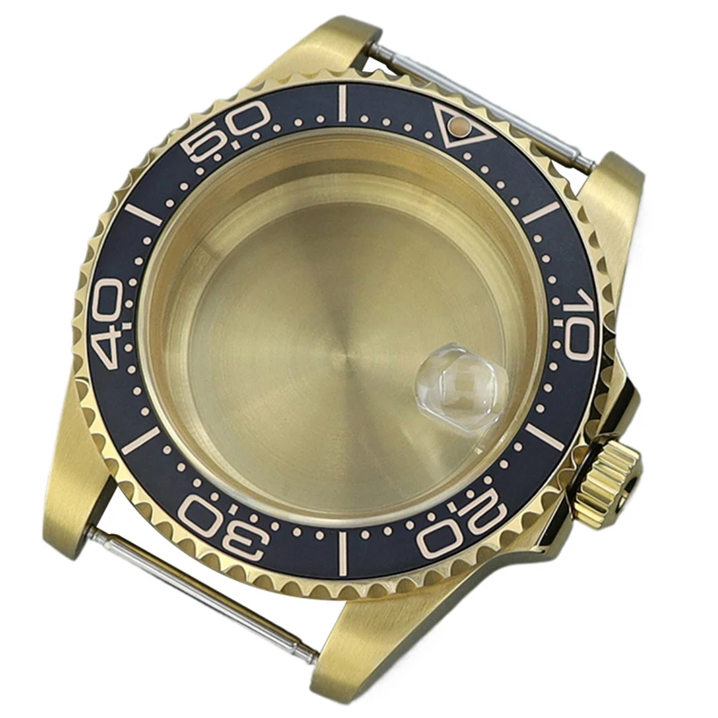 40MM Watch Gold PVD Cases nh35 With Sapphire Glass Fit Seiko NH35 NH36 NH34 NH38 4R36 8215 2824 Movement Watch Case For Deepsea