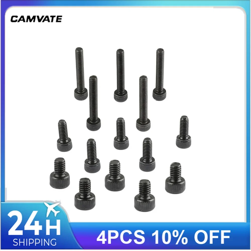 CAMVATE Standard 15 Pieces Three-Types M4 Male Thread Hex Screw Pack Cup Head (8mm/10mm/22mm length) For 3mm Hexagon Spanner New