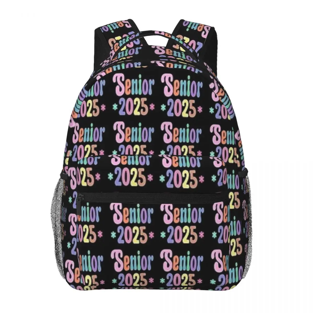 Mochila escolar multicolor para estudiantes, morral de gran capacidad, estilo Retro Vibe, a la moda, para uso diario, 2025