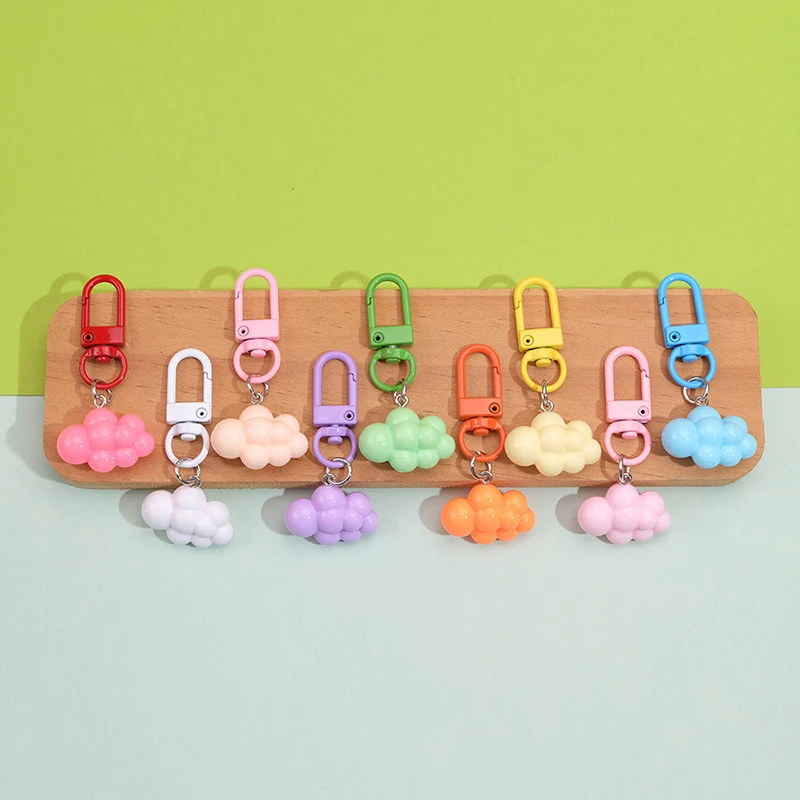 Cute Cloud Resin Keychain Fashion Colorful Cloud Backpack Pendant Accessories Phone Pendant Girl Couple Gift Decoration