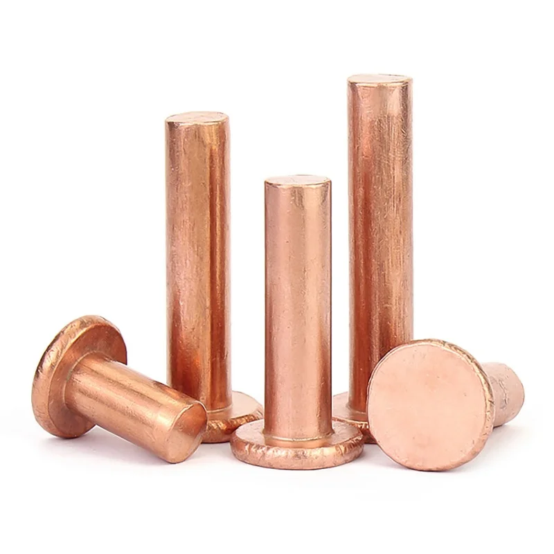 3~200pcs M1.5 M2 M2.5 M3 M4 M5 M6 M8 Copper Solid Rivets Knock Copper Flat Rivet Brass Rivet Gb109