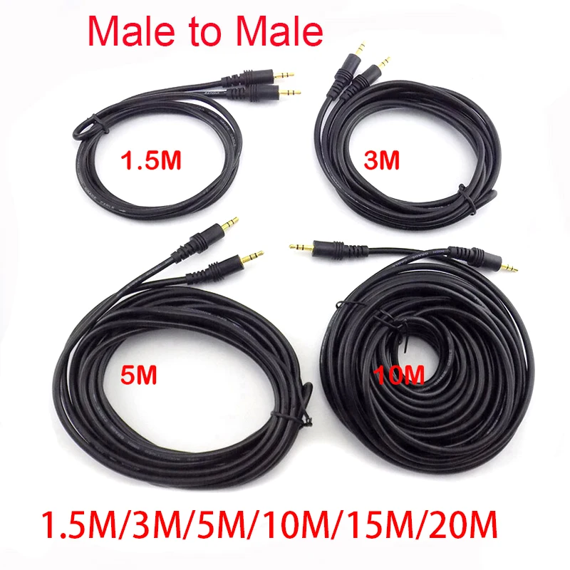 3.5mm Male to Male Jack Audio Stereo Aux Extension Cable Cord for TV Computer Laptop MP3/MP4 Player A1