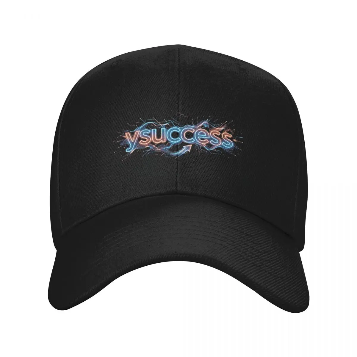 Fashion Glowing Neon Cyber Success Futuristic Typography Design baseball cap High Cost-Performance Men's Hat