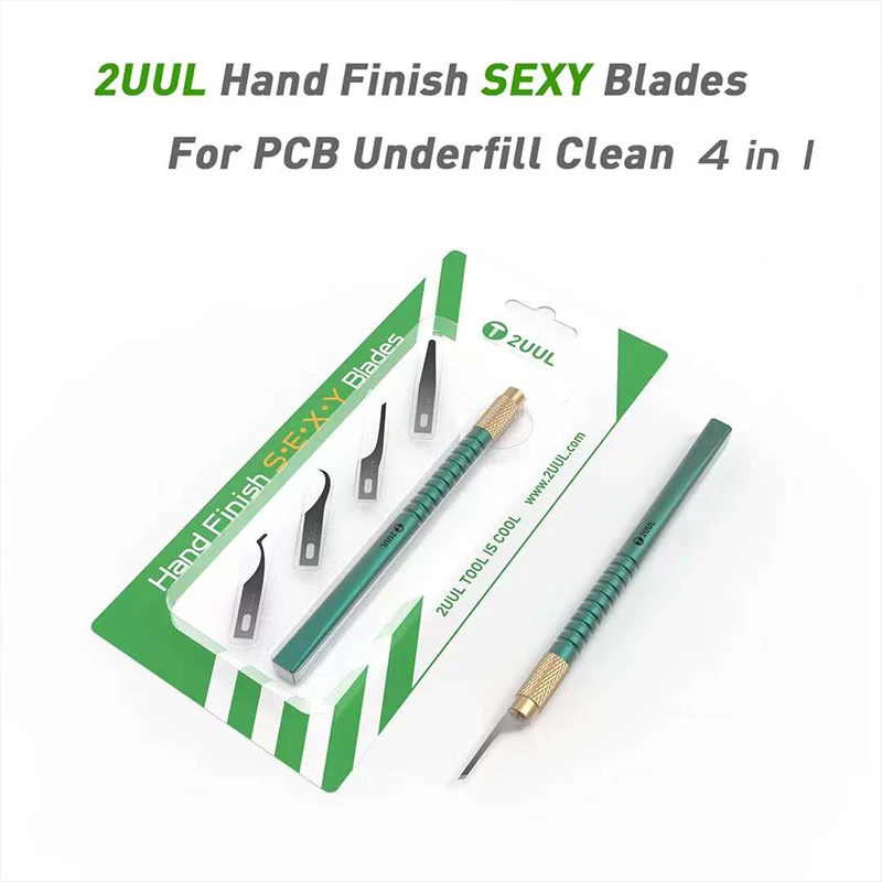 

2UUL 4 In 1 Hand Finish SEXY Blades For PCB Underfill Clean Multifunctioal Motherboard BGA Glue Cleaning Scraping Pry Knife