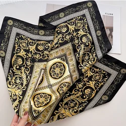 Luxury Brand Neckerchief Silk Feeling Scarf for Women Design Hair Bands Satin Square Headscarf Ribbon Lady Wrist Hand Wrap Shawl