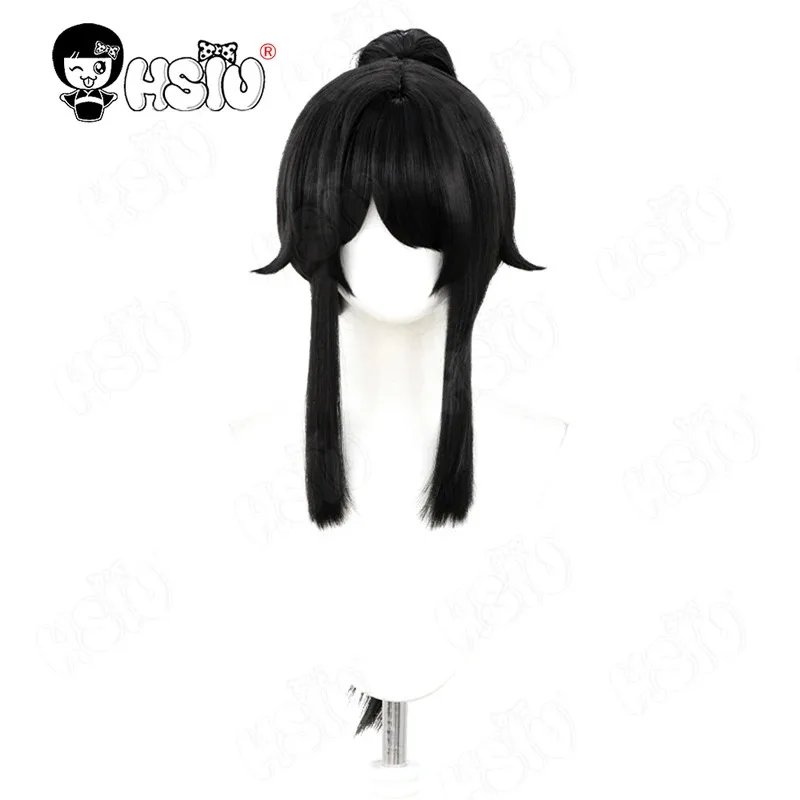 Peruka Cosplay Ayano Aishi HSIU 60CM długie czarne włosy odporna na ciepło peruka syntetyczna + czepek pod perukę Gra Yandere Simulator Peruka Ayano Aishi