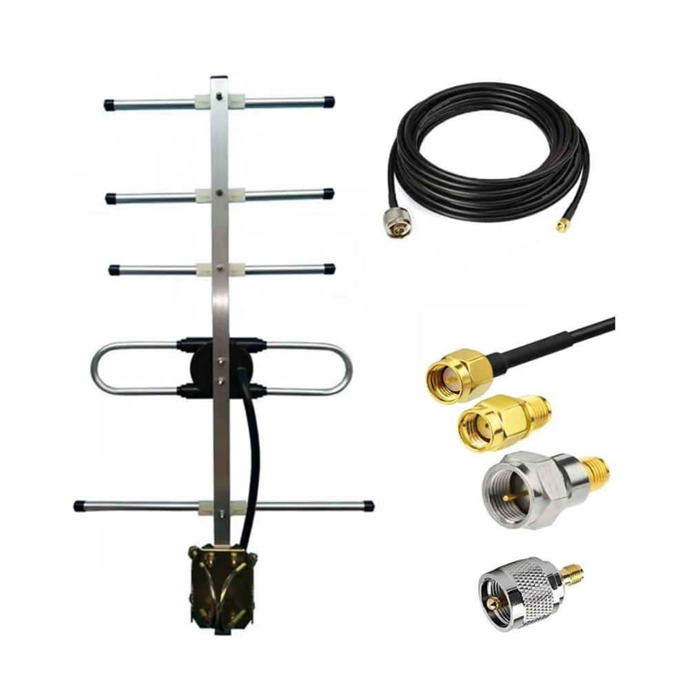 

433MHz Yagi Antennas UHF 465MHz GMRS Mobile Radio Antenna Base Station Outdoor 9dBi High Gain for Amateur Yaesu Kenwood Midland