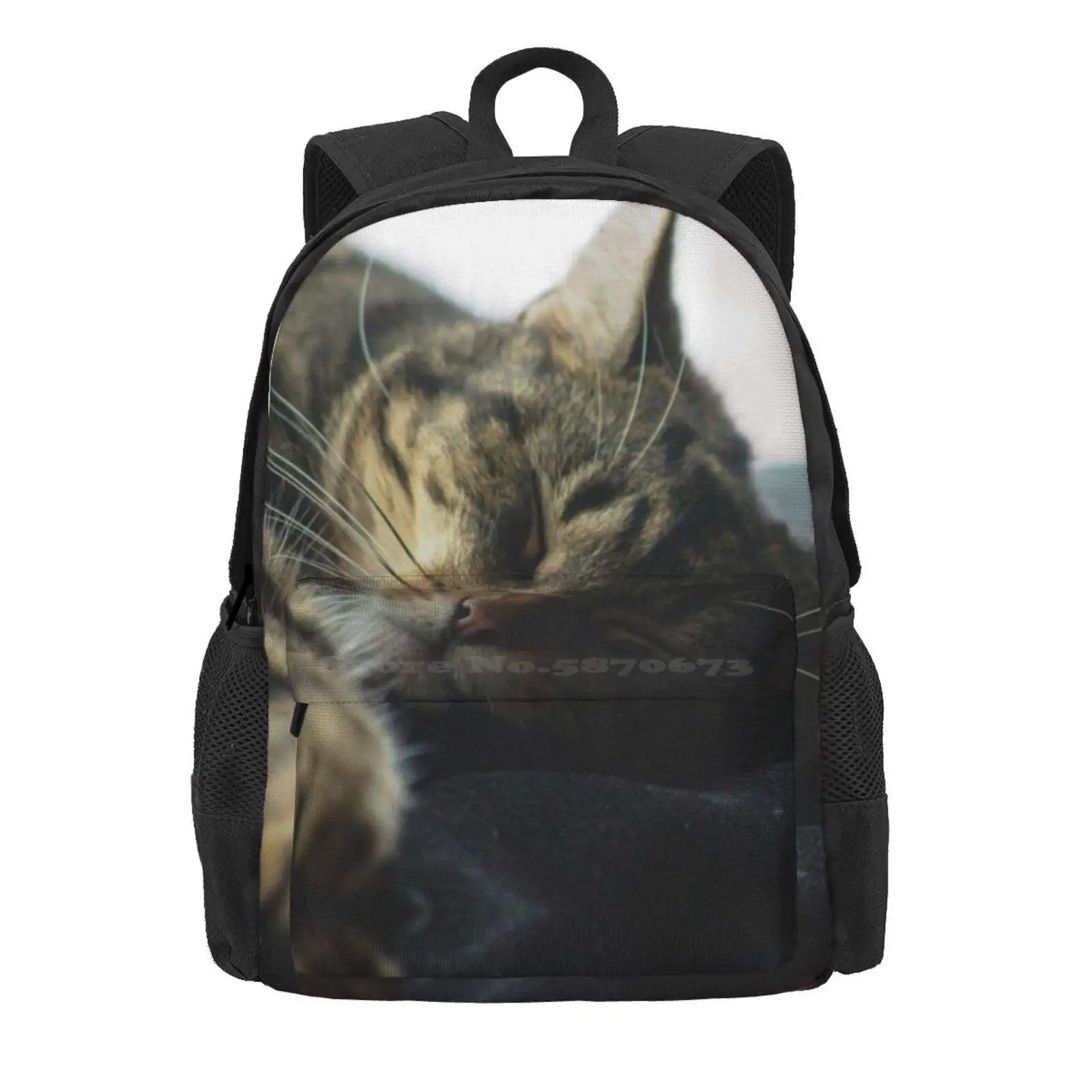 Sleeping Elsa Tabby Cat Hot Sale Schoolbag Backpack Fashion Bags Pussycat Animal Pet Tabby Feline