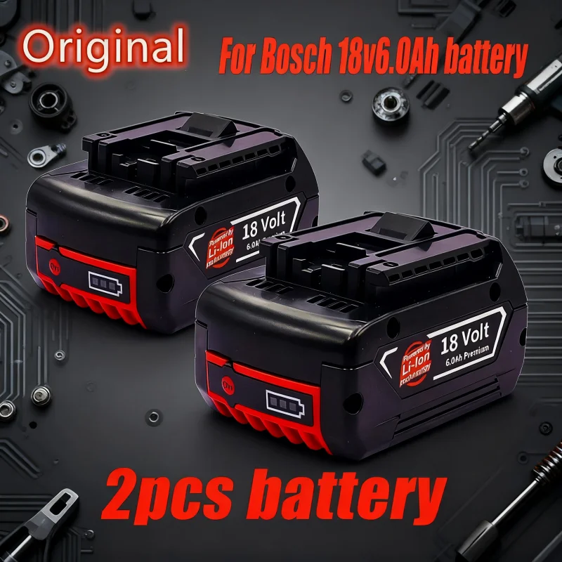 

For Bosch 18V 6.0Ah Rechargeable Battery Portable Backup Power Tool Battery for Bosch 5.0Ah with Indicator Light BAT609 BAT609G