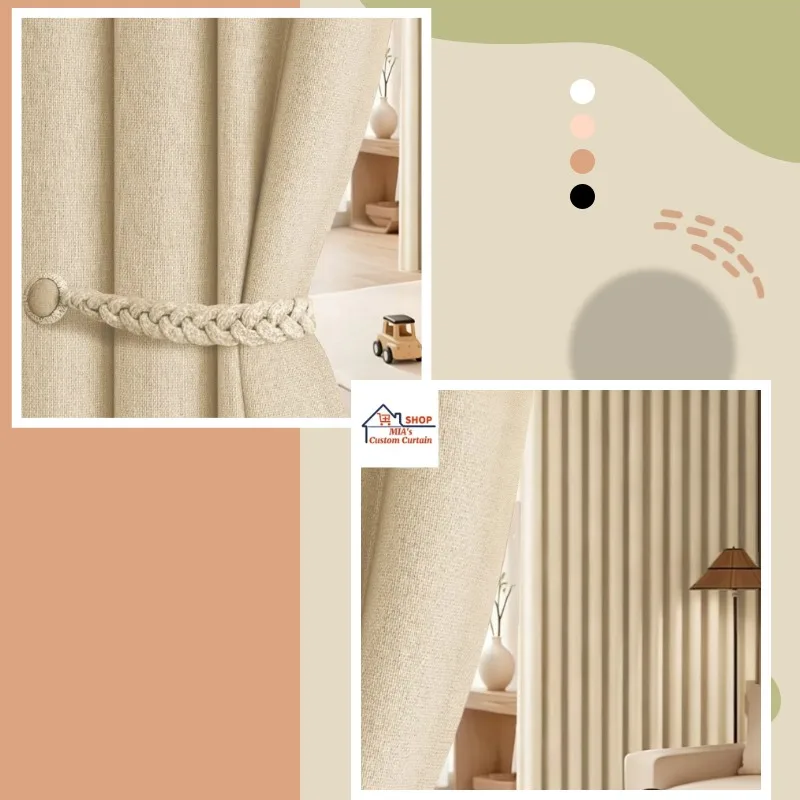 Custom Size High-end Maternal and Infant Grade Chenille Curtains, Antibacterial Formaldehyde-free for Living Dining Bedroom