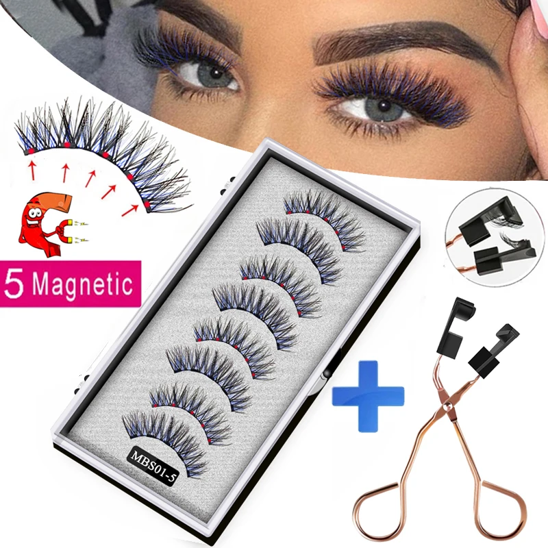 4 pairs 3D 5 Magnet Magnetic False Eyelashes Lasting Magnetic Eyelashes Natural Artificial Mink lashes Faux Cils Magnetique New