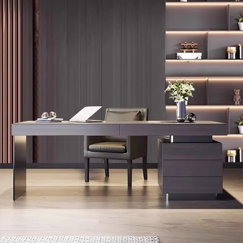 

Компьютерный стол из массива дерева в стиле Smoked, легкий, роскошный, современный, минималистичный, для дома, со встроенной подставкой для ноутбука.