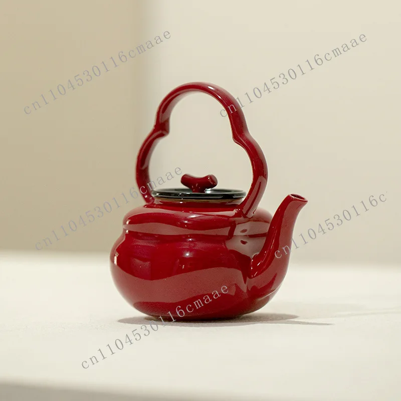 

Forbidden City Red Persimmon Teapot Large Capacity Beam Pot Single Pot Household Kung Fu Tea Set Advanced Sense