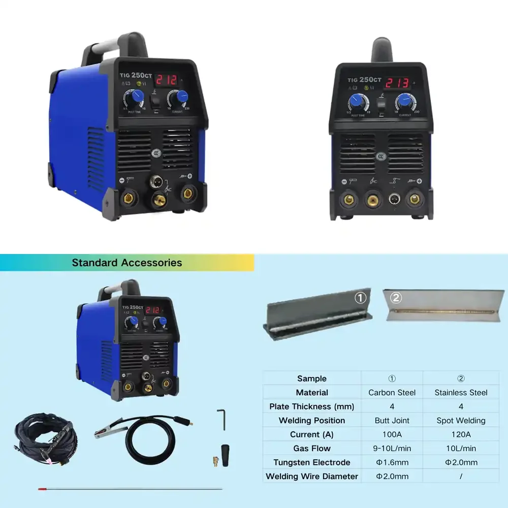 for Riland 250CT 220V Mini TIG Welder for MMA Welding Machine 2 in 1 Portable IGBT Inverter DC Welder for Stainless Steel