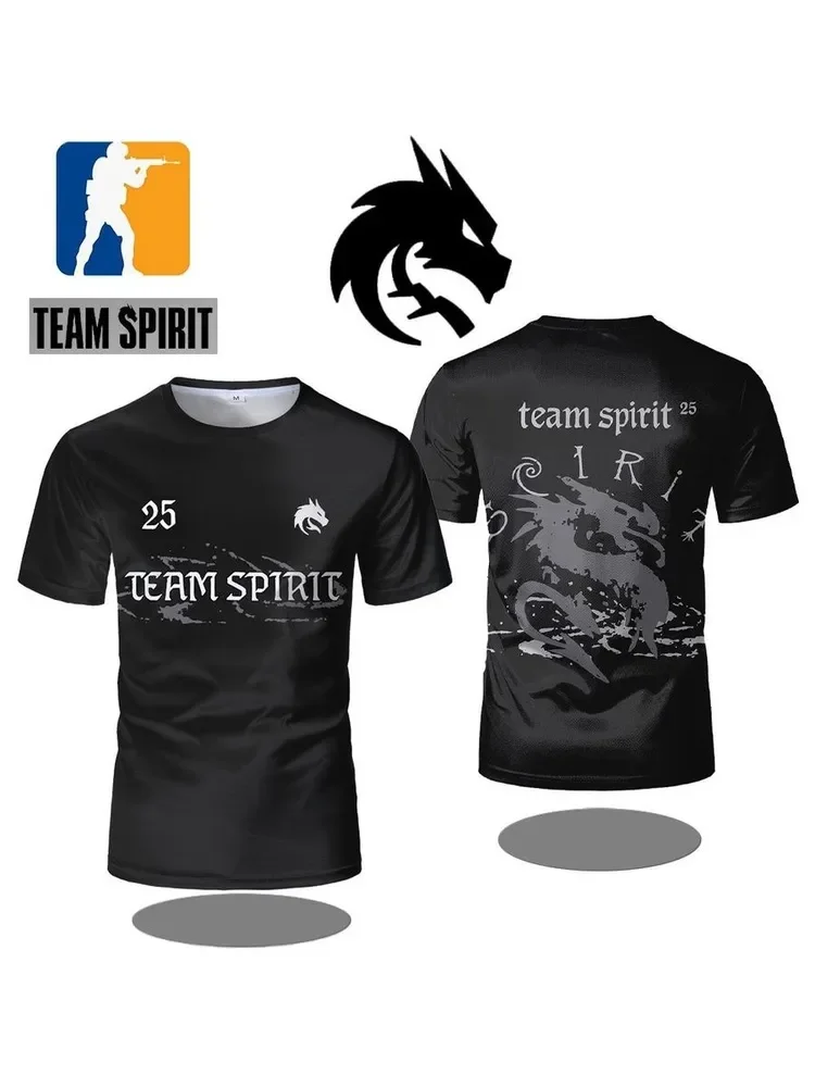 Donk Jersey T-shirt 25-26 New CS2 Esports CSGO Spirit Team Training T-shirt Unisex Streetwear Summer Oversized Gamer Fan Uniform