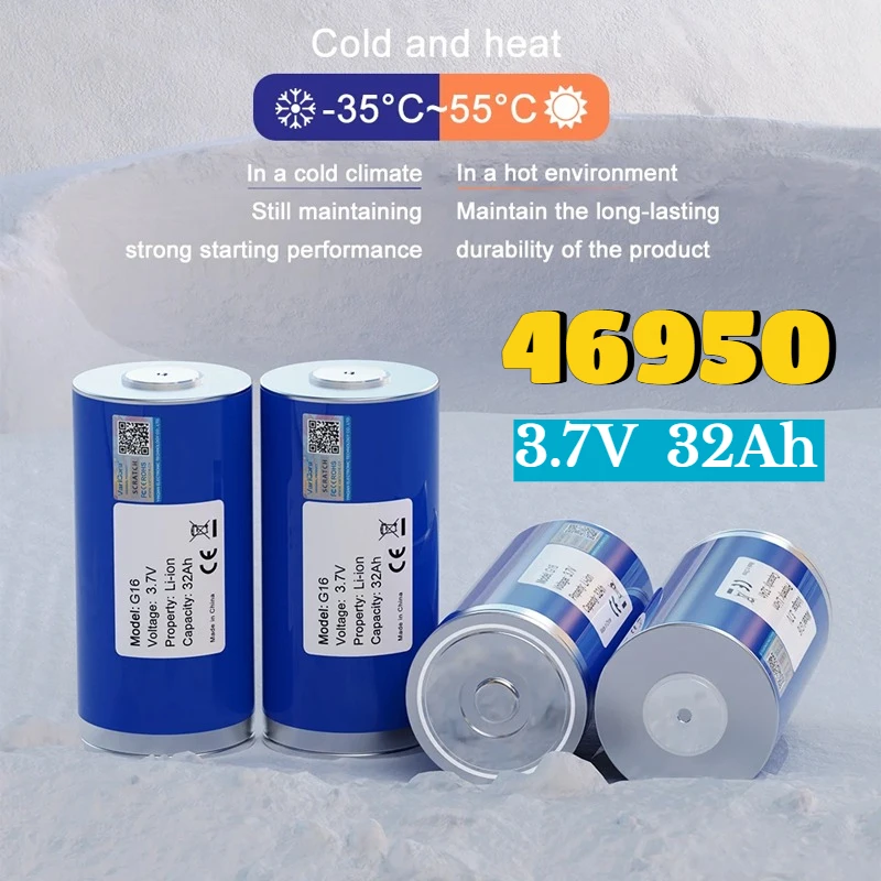 

46950 Rechargeable Battery 3.7V 32Ah 10C 4695E Automotive Ignition Energy Storage Inverter Cylindrical EV Car Battery Lithium