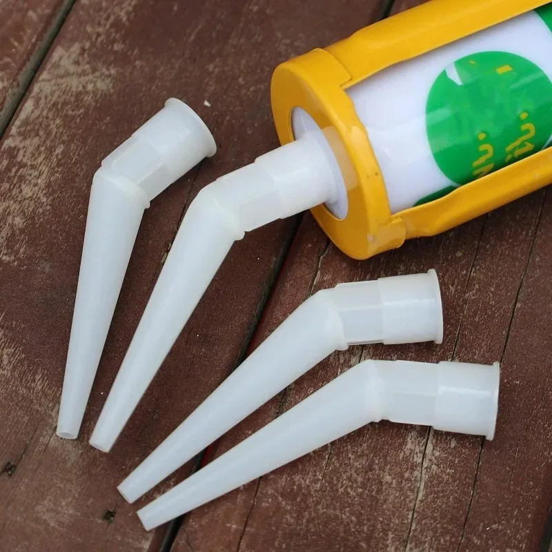 30/1Pcs Plastic Caulk Nozzle Tips Plastic Glass Glue Nozzles Sealant Silicone Caulking White Tips Home Construction Accessories