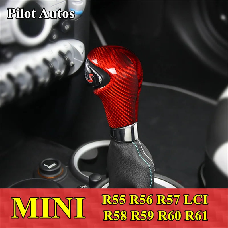 

Genuine Carbon Fiber Car Gear Shift Knob Cover Trim Sticker For MINI R55 R56 R57 LCI R58 R59 R60 R61