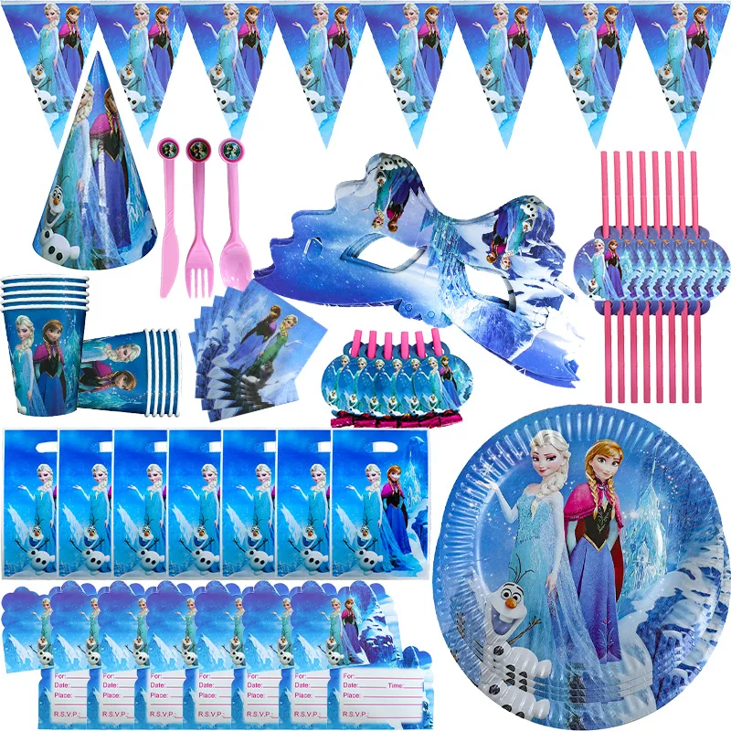 Pack Fête La Reine Des Neiges - Nappe 120x180 Cm - Nappe Plastique Réutilisable