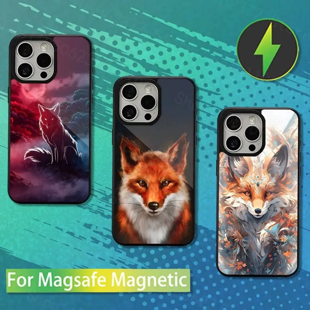 

Cool Animal Fox Art Phone Case For iPhone 16,15,14,13,12,11,Pro,Max,Plus,Mini,Magsafe,Magnetic Wireless Charging Case