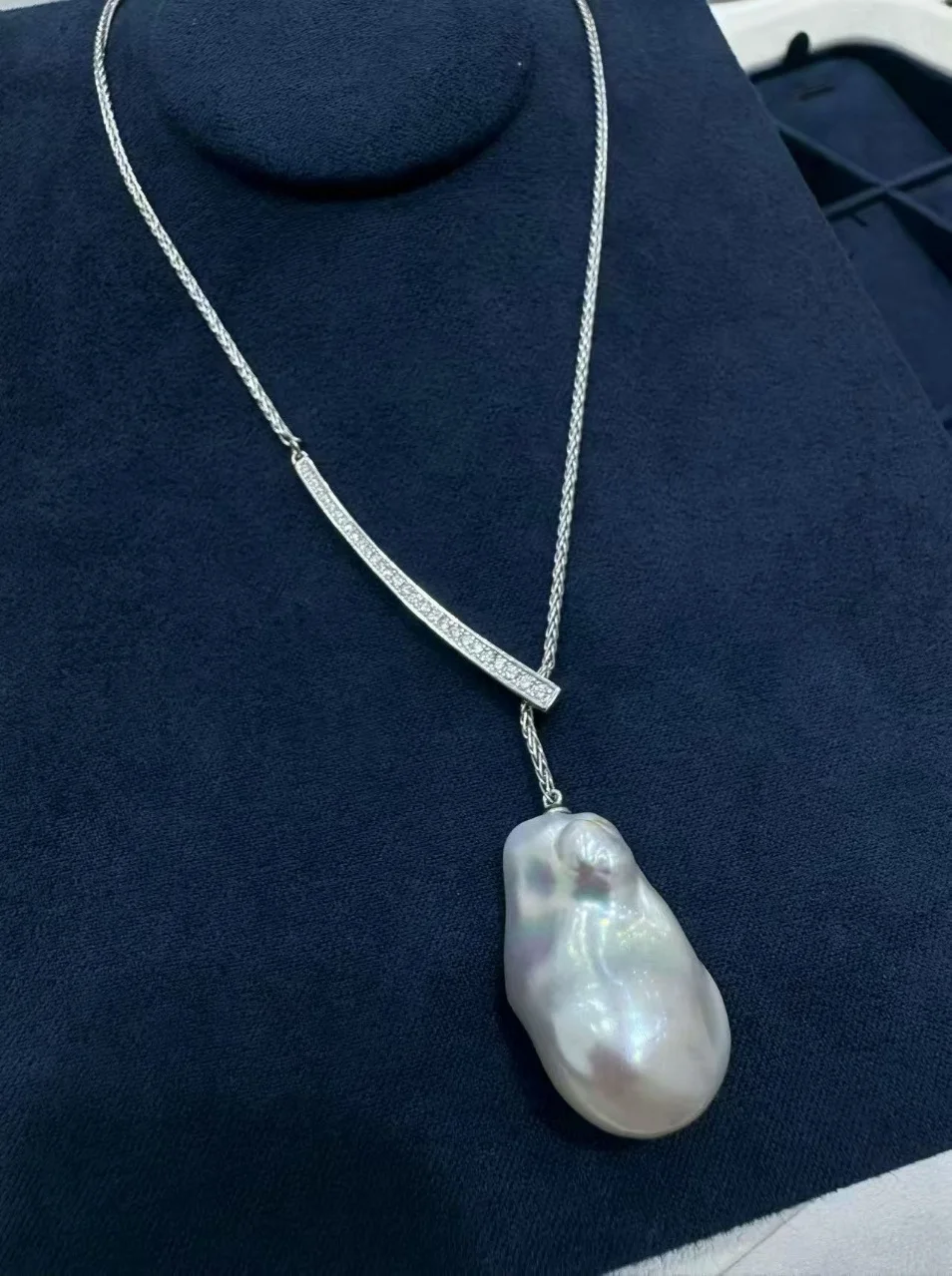 

Certificated 14K Real White Gold Filled Natural Big Baroque Choker Freshwater Irregular Baroque Pearl Y Shape Necklace Jewelry